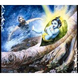 Painting of Baby Krishna on Peepal leave